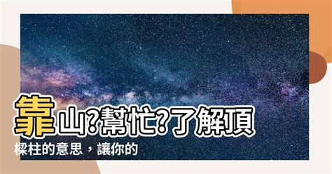 頂樑柱 意思|頂樑柱是什麼意思,頂樑柱的解釋反義詞近義詞英文翻譯 